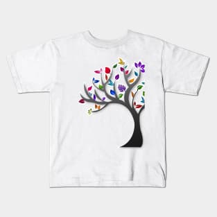 Modern and colourful tree art structure Kids T-Shirt